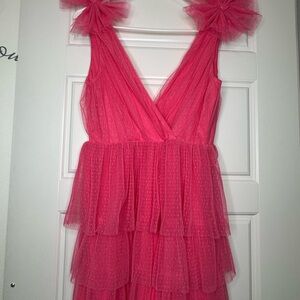 Storia Pink Layered Mini Dress